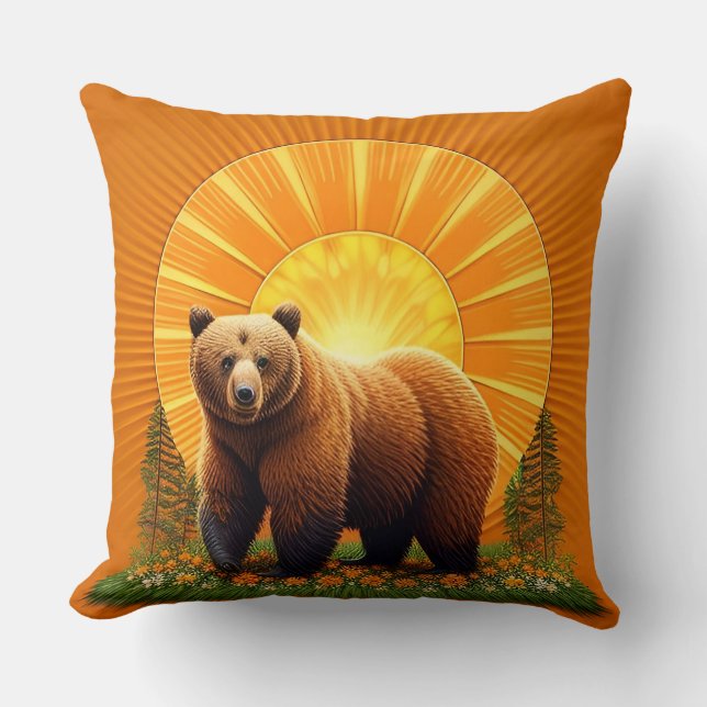 Almofada Urso Pardo Majestoso (Frente)