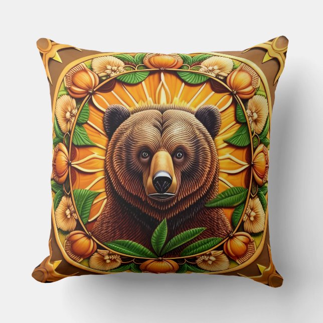 Almofada Urso Pardo Majestoso (Frente)