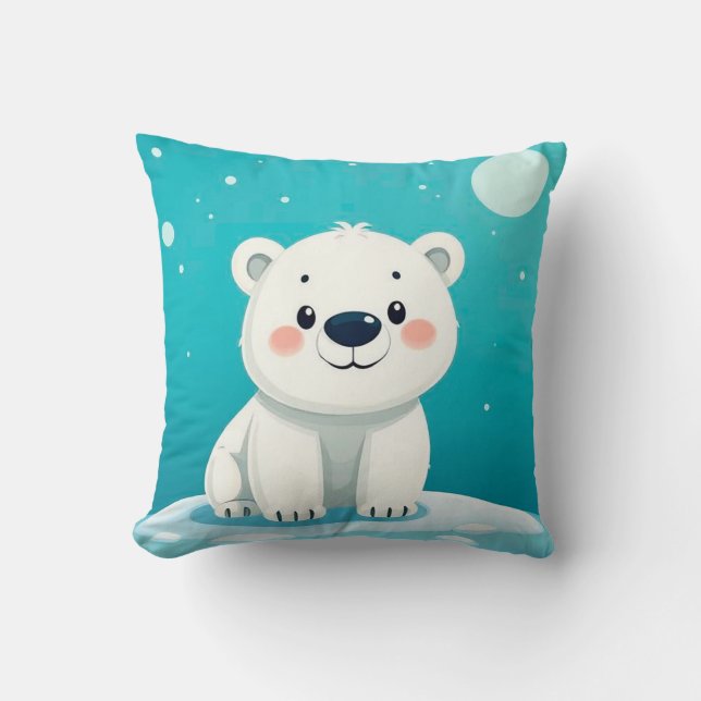 Almofada Urso polar de desenho animado (Frente)