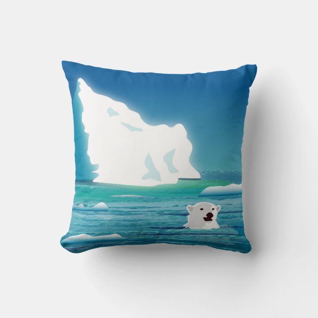 Almofada Urso Polar e Gelo (Frente)