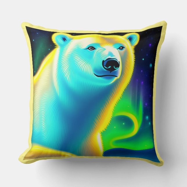 Almofada Urso polar espantoso. (Frente)