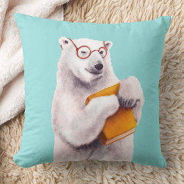 Almofada Urso Polar Lendo Arte – Amante de Livros