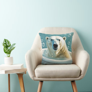 Almofada Urso Polar Na Banheira De Bolhas