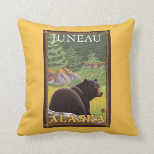 Almofada Urso preto na floresta - Juneau, Alaska