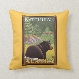 Almofada Urso preto na floresta - Ketchikan, Alaska