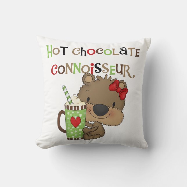 Almofada Urso quente da menina de ChocolateConoisseur (Frente)