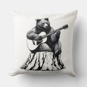 Almofada Urso Tocando Travesseiro decorativo de Violão - Mú