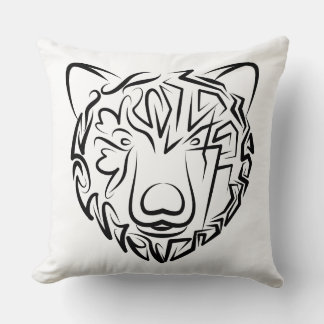 Almofada Urso Tribal Negro e Branco