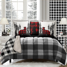 Urso Xadrez da Floresta de Búfalo Negra e Branca