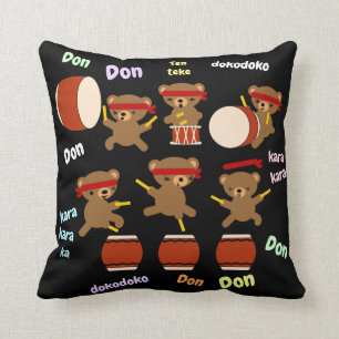 Almofada Ursos bonitos dos presentes do cilindro de Taiko