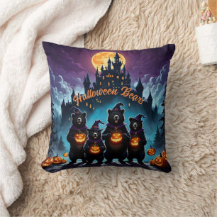 Almofada Ursos de Halloween comemoram com as lanternas-de-j