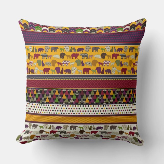 Almofada ursos lobo-stripe (Frente)