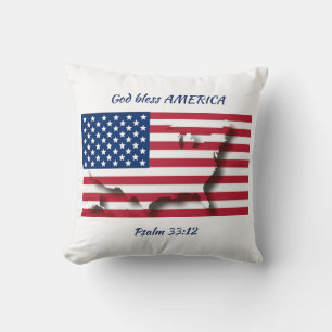 Almofada US AMERICAN FLAG Personalizado com Escritura Patri