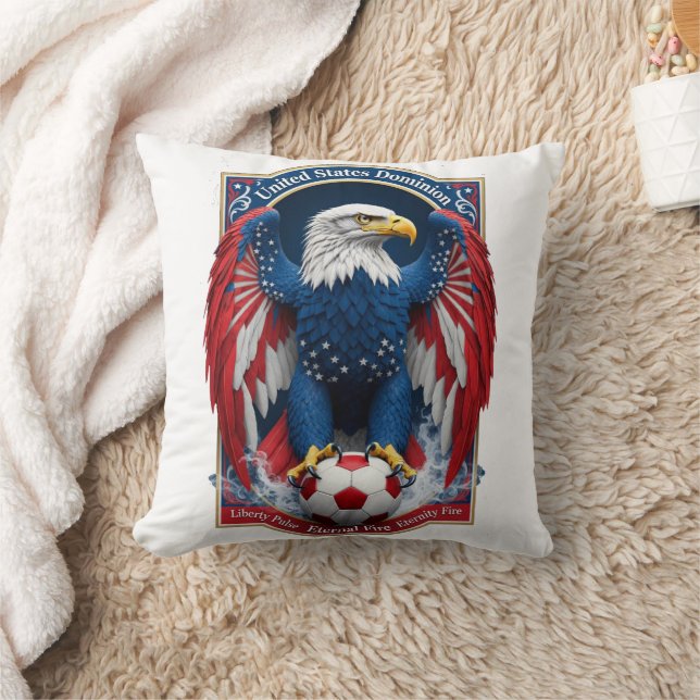 Almofada USA Bald Eagle Emblem American Flag Soccer Gift (Cobertor)