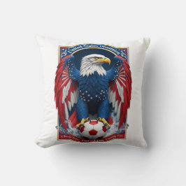Almofada USA Bald Eagle Emblem American Flag Soccer Gift