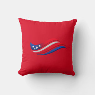 Almofada USA Stars & Stripes Wave   Vermelho Branc