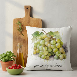 Almofada Uvas de aquarela, personalizadas