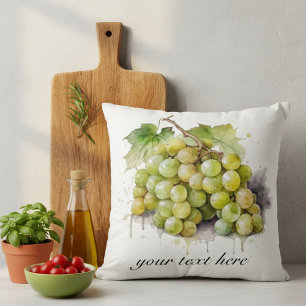 Almofada Uvas de aquarela, personalizadas