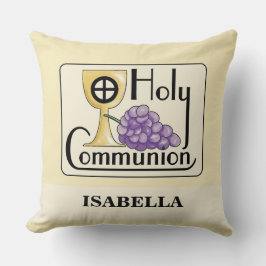 Almofada Uvas e Cálice da Primeira Comunhão, Personalizável