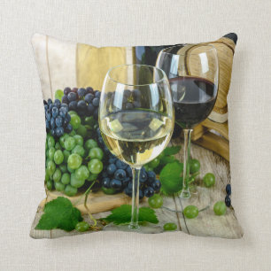 Almofada uvas e travesseiro de vinho