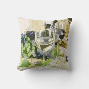 Almofada uvas e travesseiro do vinho