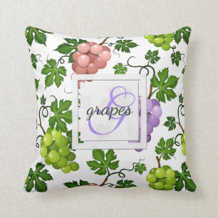 Almofada Uvas e vinhas delicadas