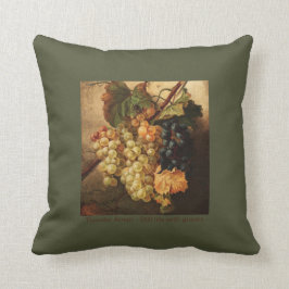 Almofada Uvas Pintura Vintage Autumn Green