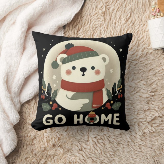 Almofada Vá para casa, bonitinho Urso de Natal (Cobertor)