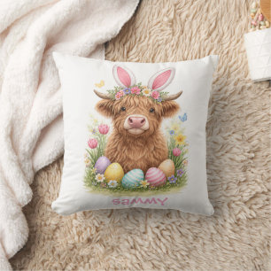 Almofada Vaca Alta Cute com Orelhas de Coelho Páscoa 