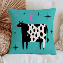 Vaca com Estrelas e Lua Azul Turquesa