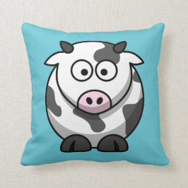 Almofada Vaca de desenho animado em Aqua