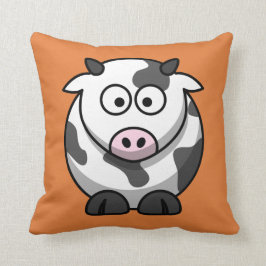 Almofada Vaca de desenho em laranja