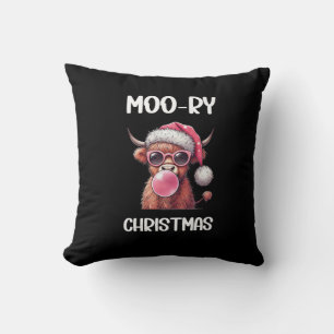 Almofada Vaca de Higland Escocesa de Natal Moo-ry