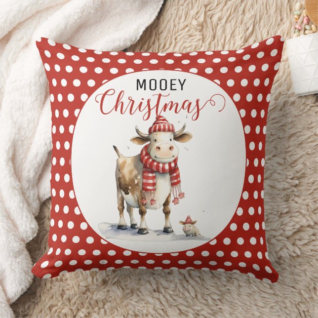 Almofada Vaca de Natal com Trocadilho  (Cobertor)
