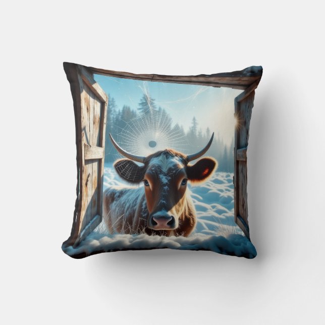 Almofada Vaca na Neve (Frente)