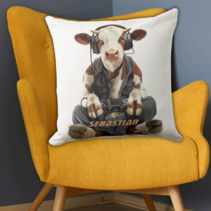 Almofada Vaca personalizada de jogador de Travesseiros deco