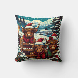 Almofada Vacas do planalto festivo