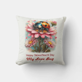Almofada Valentine Love Bug on Blossoms Rose