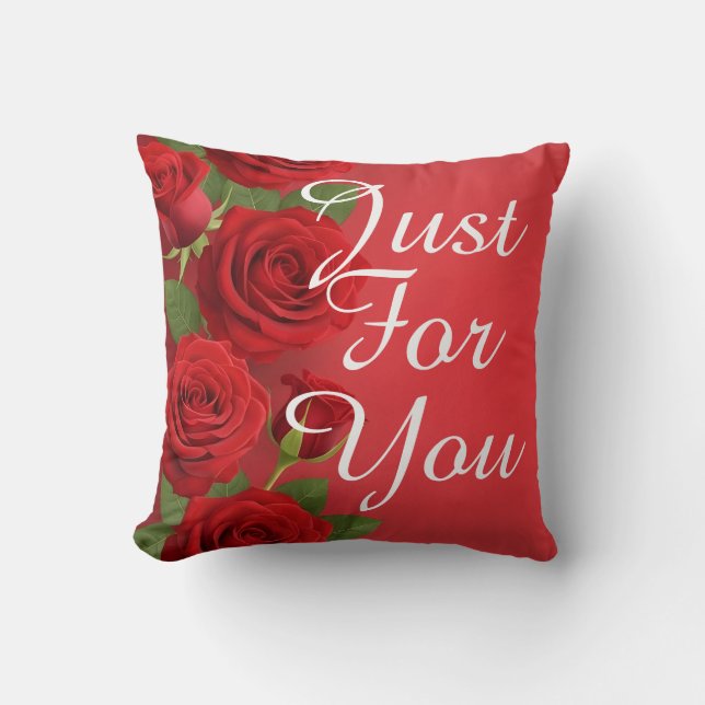 Almofada valentine red rose background romantic design (Frente)