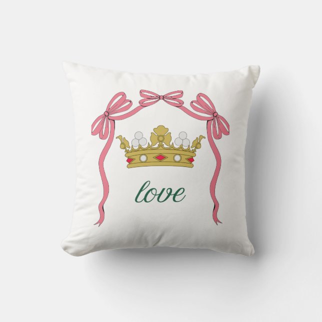 Almofada Valentine's Day Coquette Heart Bow Valentine's (Frente)