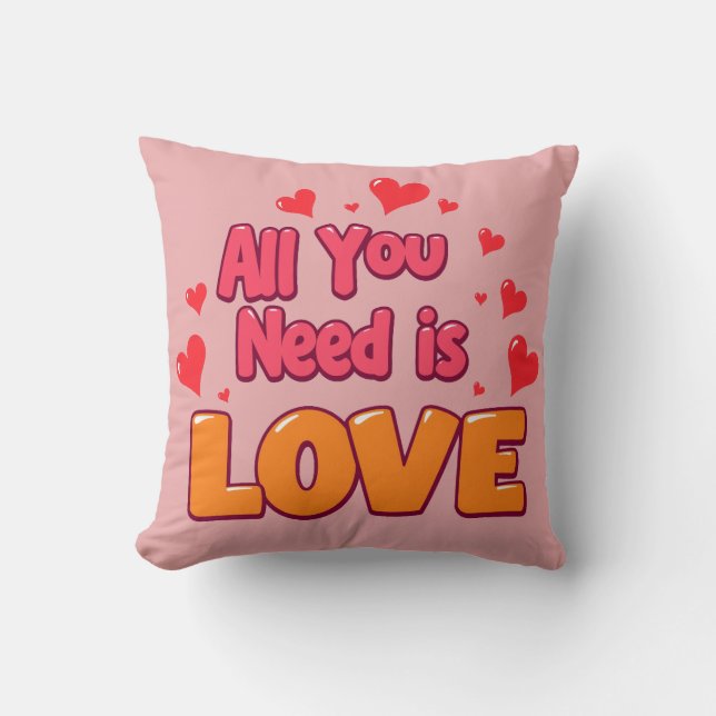 Almofada Valentine's day desing "all you need is love" (Frente)