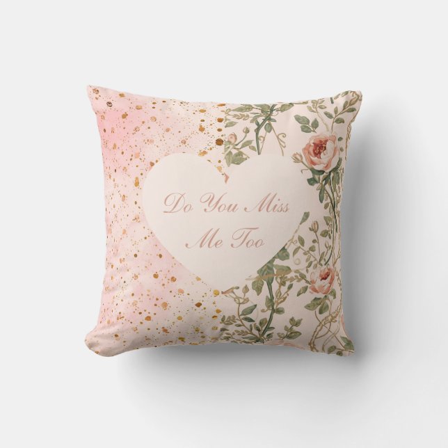 Almofada Valentine's Day, Flowers Pixels,Do You Miss Me Too (Frente)