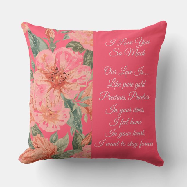 Almofada Valentines Day, I Love You So Much, Love Poem (Frente)