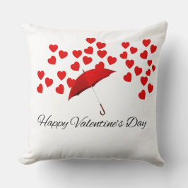 Almofada Valentine's Day Red Umbrella & Heart Romantic Gift