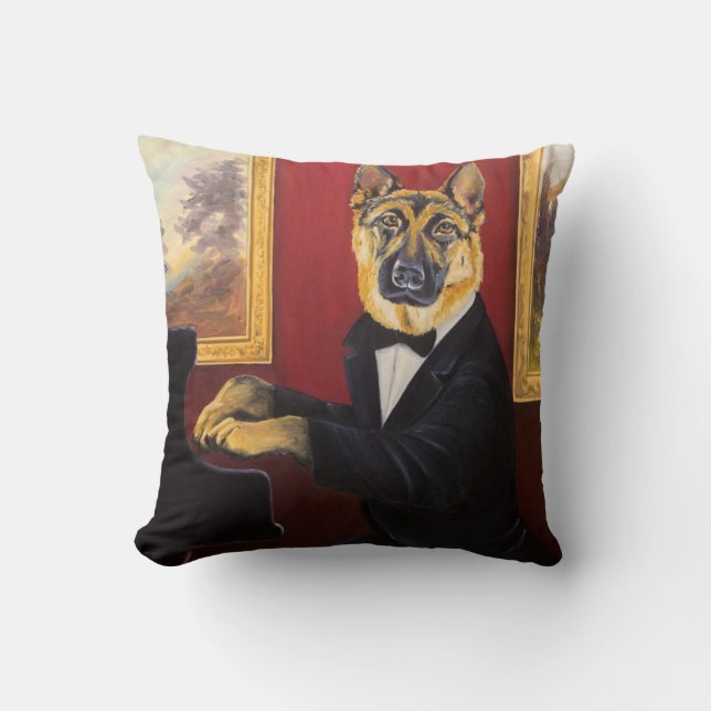 Almofada Valsa do piano do german shepherd | (Frente)