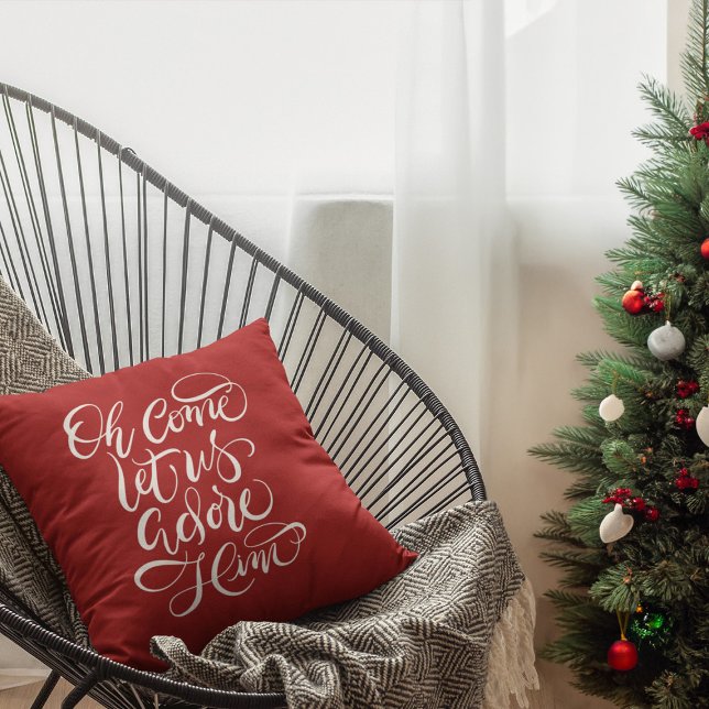 Almofada Vamos Adorá-Lo Calligrafado (Criador carregado)