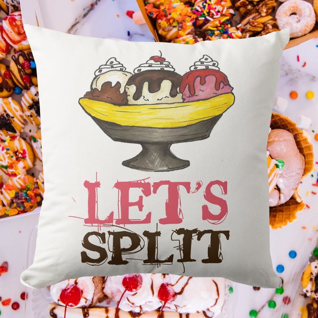 Almofada Vamos Dividido Sorvete Sundae Dessert (Banana split pillow)
