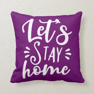 Almofada Vamos fica em casa roxo
