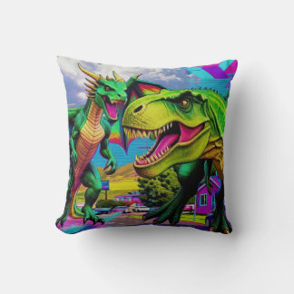 Almofada Vamos Jogar - Dragão Verde e Dinossauro