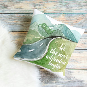 Almofada Vamos Natural De Aquarela O Próximo Aventura Começ